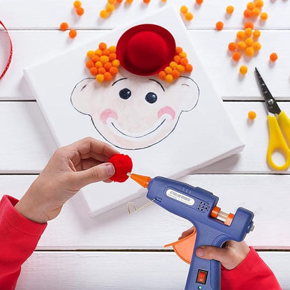 Mini Hot Glue Gun with 30 Glue Sticks for Crafts School DIY Arts Home Quick Repairs, 20W, Blue