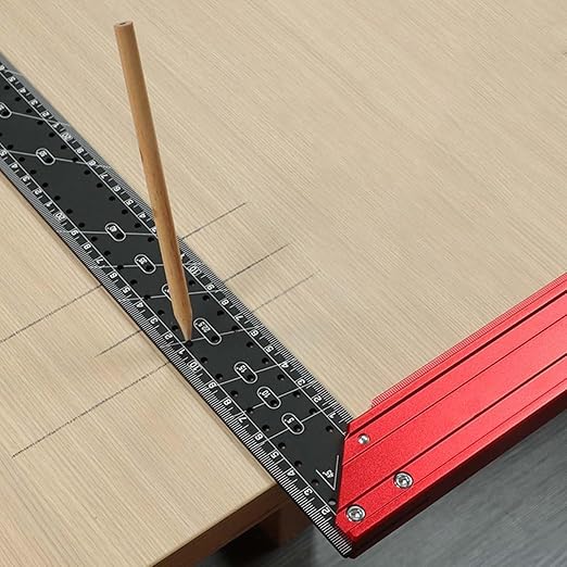 Carpenter Square,90 Degree Aluminum Alloy Framing Square,Carpenters-Square with 300mm and 400mm Scale Handle, Right Angle Ruler,Built-in Level Bubble, Framing Tools, L Shape Ruler(300mm)