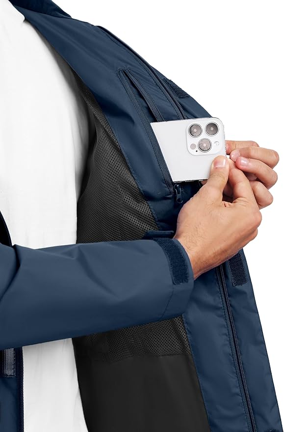 Little Donkey Andy Men's Waterproof Rain Jacket Outdoor Lightweight Rain Shell Coat for Hiking,Golf,Travel