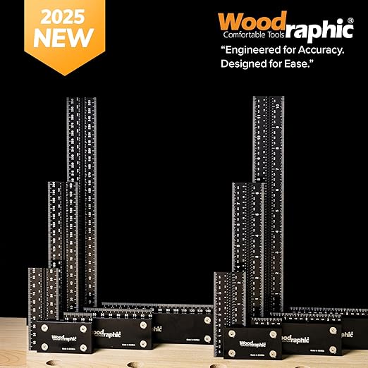 Upgraded Precision Square – 4 Inch 90° Layout Tool for Woodworking | Enhanced Side Scale, Wider Laser Markings, Premium Framing Square Ruler with Calibration