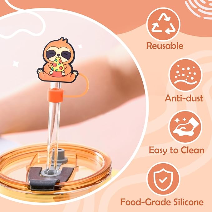 Stanley Cup Accessories Set Including 20 Pcs Straw Cover Cap for 9-10 mm Straws, Cute Drinking Straw Plugs for Stanley 40oz & 30oz Tumbler Cups