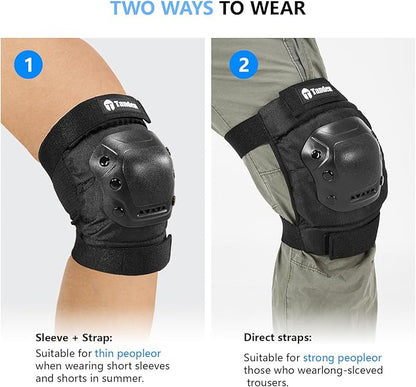 Skateboard Protective Gear Knee Pads and Elbow Pads Set, Elbow and Knee Pads for Roller Skating Wrist Guards Skateboarding Pads