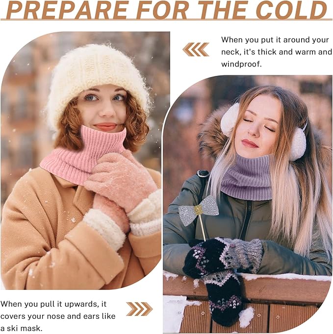Winter Knitted Neck Gaiter For Men and Women Fleece Neck Warmer Windproof Face Mask for Cold Weather Gifts