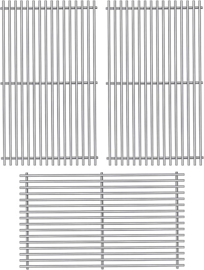 Grill Grates Parts for Weber Genesis Grill 66089, 66097, Weber Genesis II E-410, S-410, E/S-415, E/S-435, LX E/S-440, 18” Stainless Steel Grids BBQ Gas Grill Replacement Parts