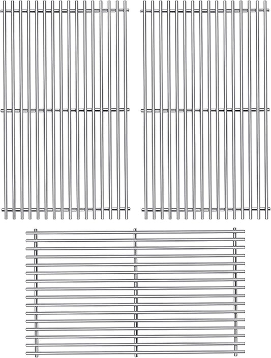 Grill Grates Parts for Weber Genesis Grill 66089, 66097, Weber Genesis II E-410, S-410, E/S-415, E/S-435, LX E/S-440, 18” Stainless Steel Grids BBQ Gas Grill Replacement Parts
