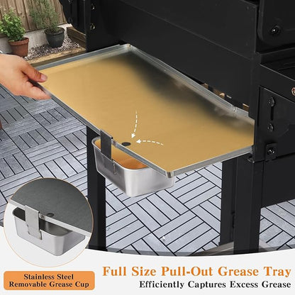 CIG GARDEN 3 Burner Propane Gas Grill, 31,500 BTU Output Outdoor BBQ Grill with Cast Iron Grates and Versatile Grill Pan, Perfect for Outdoor Cooking, Balcony, Backyard, Camping, Barbecue