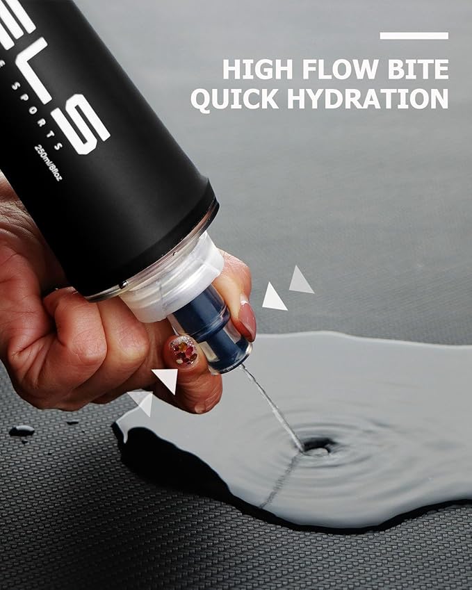 Folding Soft Flask Portable Collapsible Running Lightweight Water Bottle for Outdoor Sports,Travel with Mouthpeice Cover