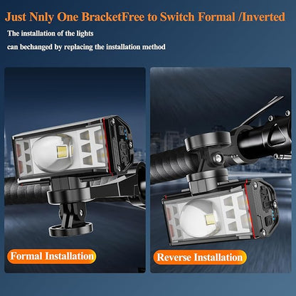 Bike Light Bright 1800Lumen LED Headlight Set,Powerful Bicycle Front Headlights and Back Taillight, USB Rechargeable Waterproof Cycling Warning Flash Light for Men Women Kids Night Riding