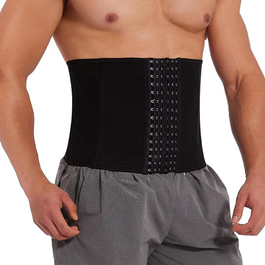 MISS MOLY Waist Trainer for Men Corset with Steel Bones Stomach Belt Waist Trimmer Belly Girdle for Fitness Body Shaper