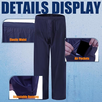 RainRider Rain Jacket Pants Suits for Men Women Waterproof Lightweight Rain Gear Workwear