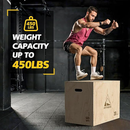 GIKPAL Plyo Jumping Exercise Box, High-Density Foam Plyometric Jump Box for Home Gym Workout, Multiple Size Box Jumps for Step-Up, Box Squat, Explosive Training