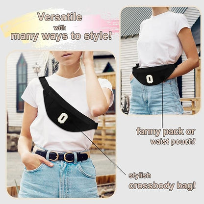 MAXTOP Large Crossbody Fanny Pack with 4-Zipper Pockets,Gifts for Enjoy Sports Festival Workout Traveling Running Casual Hands-Free Wallets Waist Pack Phone Bag Carrying All Phones