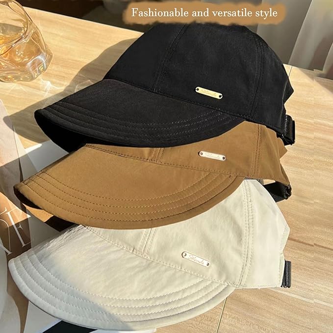 huablo]UPF 50+Womens Sun Hat UV Protection Hiking Fishing Hats Wide Brim Hat Adjustable Ponytail Packable Sun Cap