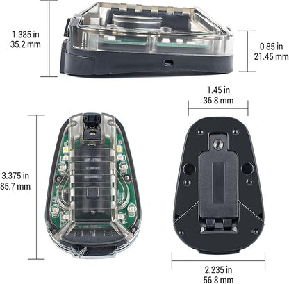 Tactical IR Helmet Light 4 Modes with Green + White LED + IR Strobe/Constant, Airsoft Survival Signal Identification Lamp for Fast Wendy and More Helmets