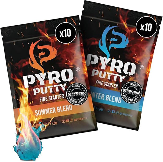Phone Skope Pyro Putty: Single Use Waterproof Survival Fire Starter, 20 or 50 ct Foil Packs, Easy Tear, Easy Ignite, Fire Starters for Campfires