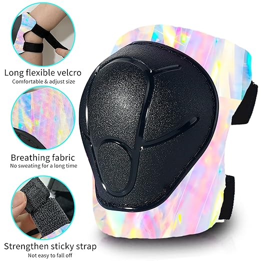 Gradient Color Kids Protective Gear Set Knee Pads for Kid 2-14 Years,W/ Adjustable Strap Kids/Youth Knee Pads Elbow Pads Wrist Guards Set for Inline Roller Skates,Cycling,BMX Bike,Skateboard,Scooter