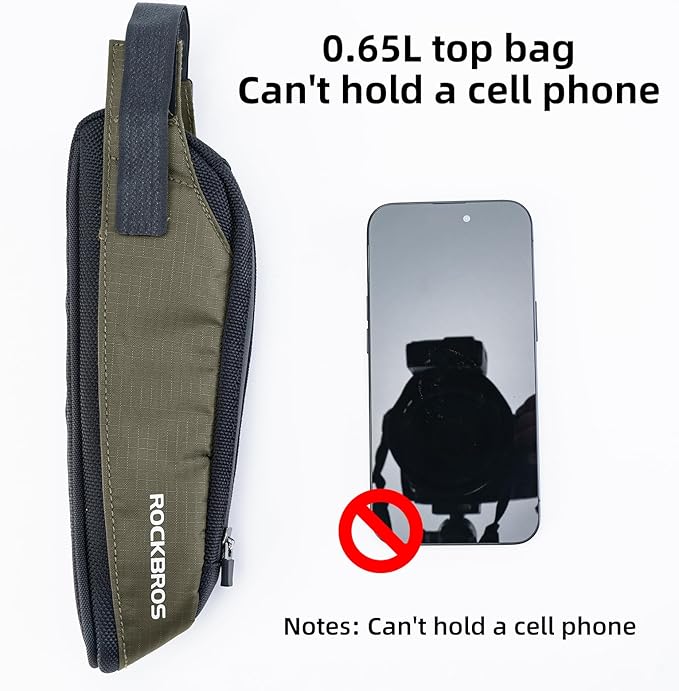 ROCKBROS Bike Top Tube Bag Bike Frame Bag Bike Triangle Bag Small Aerodynamic Bag for Triathlon and Gravel Bikes