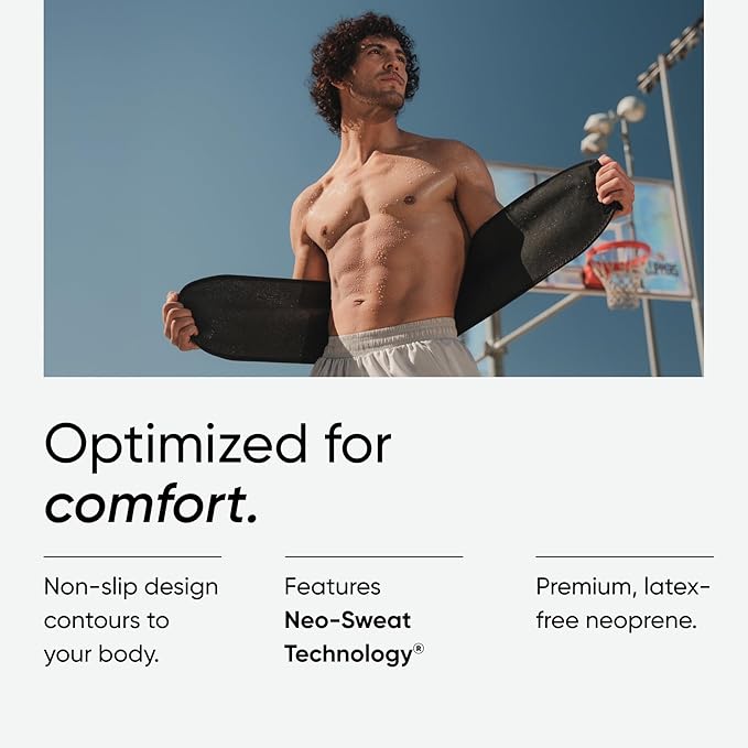 Sports Research Sweet Sweat Waist Trimmer (Core Series) - Premium Sweat Enhancing Fitness Band for Women & Men