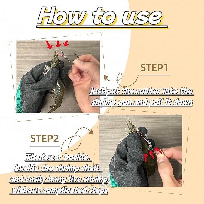 Live Shrimp Hook Set,Carbon Steel Barbed Fishing Hooks Freshwater Saltwater,Shrimp Lure,Bass Carp Catfish Bait