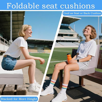 Porch Swing Folding Chair Cushion,Cushion for Outdoor Furniture with Carrying Handle and Adjustable Straps,for Patio,Outdoor,Backyard and Garden(Light Grey)