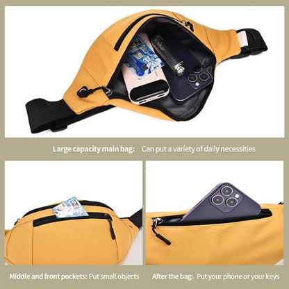 DAITET Crossbody Fanny Pack for Men&Women,Large Waist Bag & Hip Bum Bag with Adjustable Strap for Outdoors Workout Traveling Casual Running Hiking Cycling
