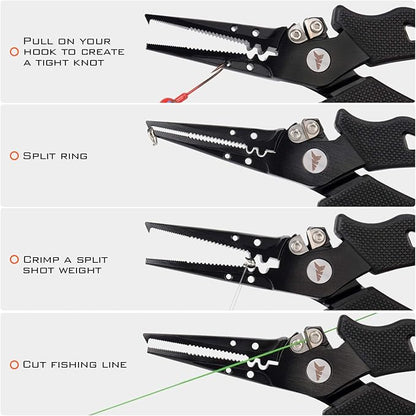 KastKing Cutthroat 7 inch Fishing Split Ring Pliers, 420 Stainless Steel Fishing Tools, Saltwater Resistant Fishing Gear, Tungsten Carbide Cutters