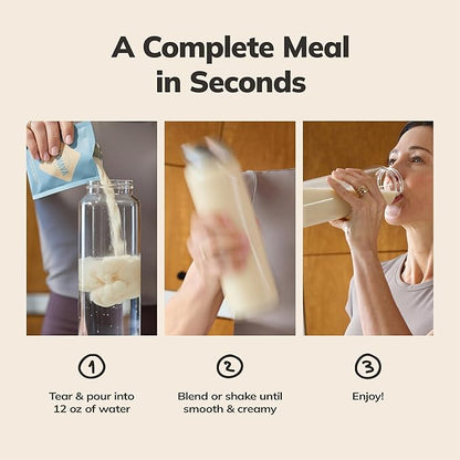 Ka’Chava Whole Body Meal Shake Vanilla – Vegan Protein Powder with 85+ Superfoods & Greens – Plant-Based Meal Replacement with Probiotics & Digestive Enzymes – 5 Sachets Travel Pack (5 Servings)