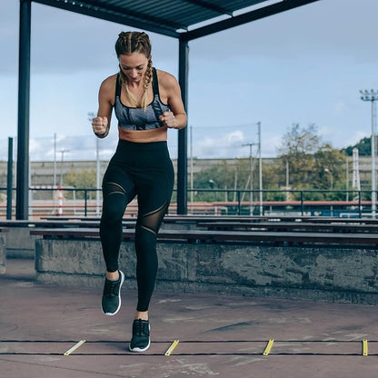 Juvale Adjustable Agility Ladder Set - Football Footwork Ladder Drills - Agility Cone Drills for Soccer Training - Parachute Speed Training - 20 Ft, 6 Cones & Parachute