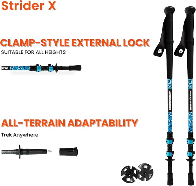 Adjustable Carbon Fiber Trekking Poles – Lightweight Hiking Poles with Quick Lock for Backpacking, Camping, Glacial Wave Strider X for Climbing & Travel