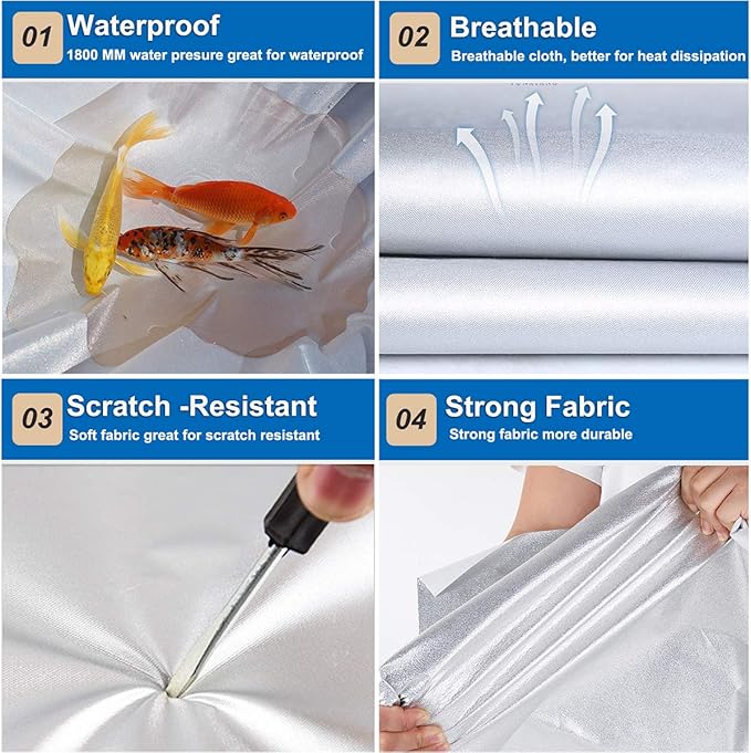 KouKou Full Exterior Covers 100% Waterproof, Universal Fit Toyota Camry Honda Accord Mercedes C Class etc, Car Cover for Automobiles All Weather(Sedan, Maximum Length 193 Inches) with Door Zipper.