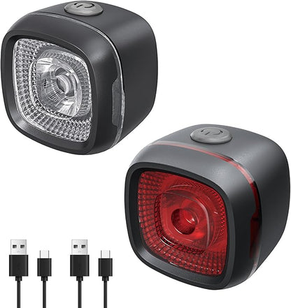 Bicycle Front and Rear Lights,Bike Light, Type-C Rechargeable, Flashing Light，Suitable for Night Riding, Cycling，Bike Headlight &Taillight for Men Women Girls Kids Road Mountain