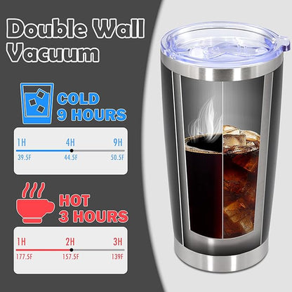 20oz Tumbler Bulk Stainless Steel Tumbler Cup with Lid Vacuum Insulated Double Wall Travel Mug, Durable Powder Coated Travel Coffee Tumbler Mug for Hot & Cold Drinks, Black,12 Pack