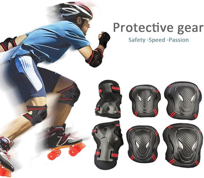 Skateboard Bike Helmet for Adults Adjustable Knee Elbow Pads Wrist Guards Protective Gear Helmets Set Teens for Bicycle Cycling Skate Scooter Bicycle Helmet