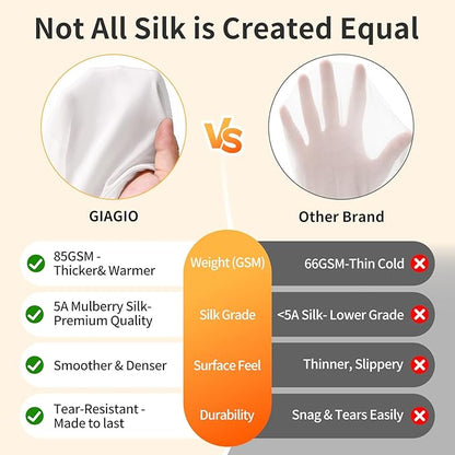 100% Mulberry Silk Long Sleeve Top for Women Thermal Base Layer Shirt Lightweight Breathable Underwear with Gift Box