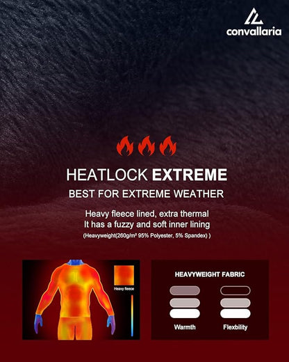 CL convallaria Long Johns Thermal Underwear for Men Soft Fleece Lined Base Layer Cold Weather Top Bottom Gift Set