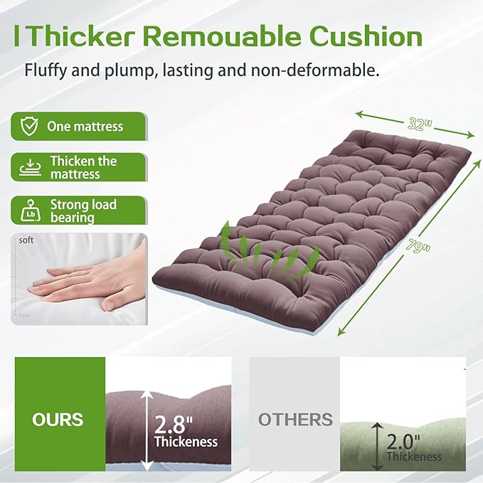 XXL Camping Cot Oversize Sleeping Cot with Comfortable Mattress Extra Large Camping Cots for Adults Cot Bed Include Carry Bag Portable Folding Bed Easy to Set Up Nap Office Indoor Vacation