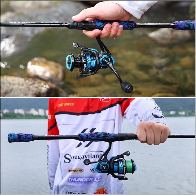 Sougayilang Fishing Rod and Reel Combo, Stainless Steel Guides Fishing Pole with Spinning Reel Combo for Bass Fishing