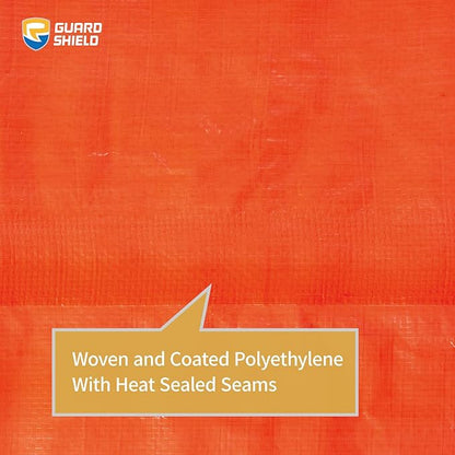 GUARD SHIELD Orange Tarp 8x10 Feet Tarps High Visibility Outdoor Poly Cover Lightweight 6mil