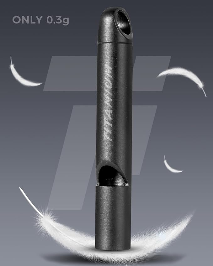 Titanium Small Emergency Whistle,120db Safety Survival Whistles with Lanyard, Outdoor Whistle for Coaches,Sports,Dog Training,Hiking,Life Saving