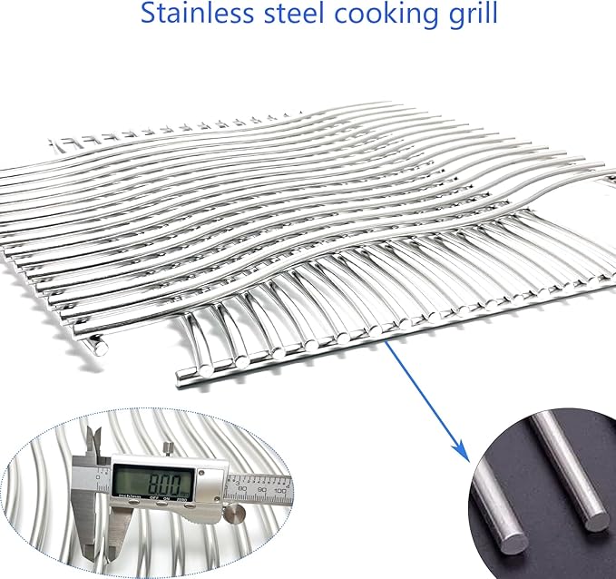 17-3/4" Stainless Steel 2Pack Waved Cooking Grids Grates Replacement Parts for Napoleon Rogue 425 Series 425xt 425 SIB Gas Grill S83013