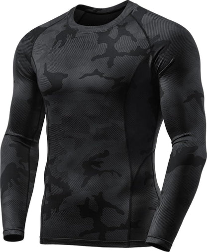TSLA Men's Thermal Long Sleeve Compression Shirts, Athletic Base Layer Top, Winter Gear Running T-Shirt
