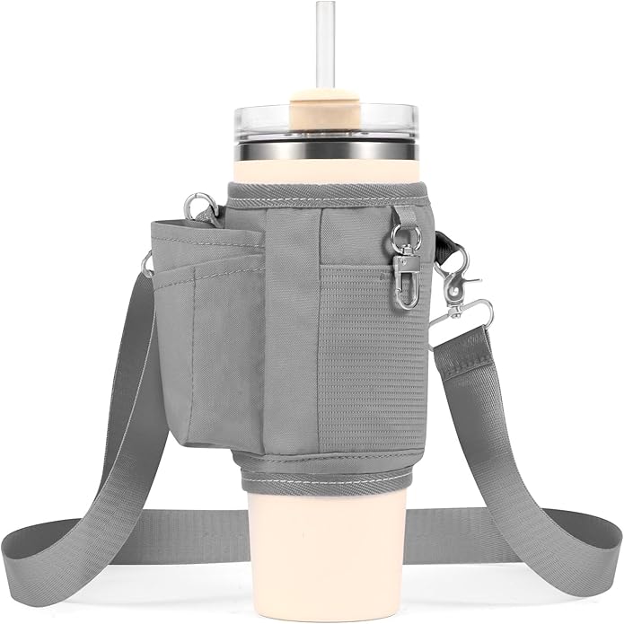 All Day Quencher Carry All for Stanley 40/30 oz Tumbler, Crossbody Bag with Phone Holder & Strap, Water Bottle Carrier Bag