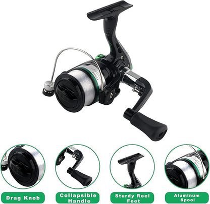 Telescopic Fishing Pole Reel Combo Ultralight Fishing Rod Spinning Reel with Tackle Bag All-in-One Fishing Accessories Fishing Gear Gifts Kit for Kids Adults Youth Beginner Saltwater Freshwater