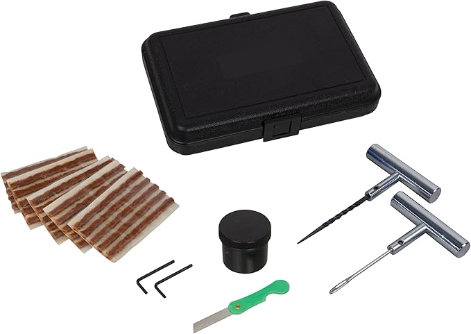 Patch Rubber Company 15057 Passenger Vehicle Tire Repair Kit with All The Needed Tools for Temporary Tire Repair for Tubeless Radial or Bias Tires Using Tire Repair Strings