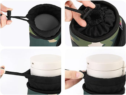 Nuovoware Water Bottle Carrier Bag,25oz/40oz/64oz Bottle Pouch Holder,Adjustable Shoulder Hand Strap 2 Pocket Sling Neoprene Sleeve Sports Accessories for Hiking Travelling Camping