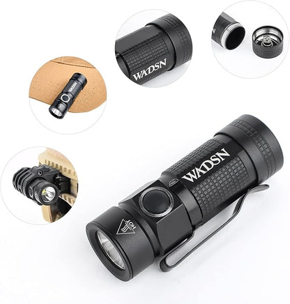 Helmet Light, Mini Clampable Tactical Flashlight with Strobe/Strong/Low Lamp, Compact Helmet Mounted LED with Fast Helmet Clip Rail, 400 Lumens Light for Outdoor Cycling Hiking