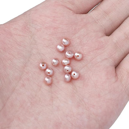 Natural Half Drilled Pearl Beads Purple 4.5-5mm 12pcs AAAA Freshwater Cultured Loose Gemstone Beads for DIY Stud Earring Jewelry Making