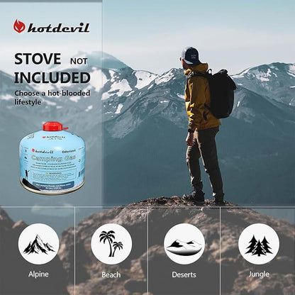 Hotdevil Isobutane Fuel Canister 230 Gram Camping Stove Fuel Butane Propane Blend Isobutane Fuel Canister Camping Fuel Gas Canister Suitable for All Seasons Efficient and High Output 8.1oz(6 Packs)