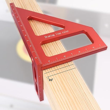 6" Imperial 3D Multi-Angle Measuring Ruler,45/90 Degree Aluminum Alloy Woodworking Square Protractor,Drawing Line,Miter Triangle Ruler High Precision Layout Measuring Tool for Woodworking