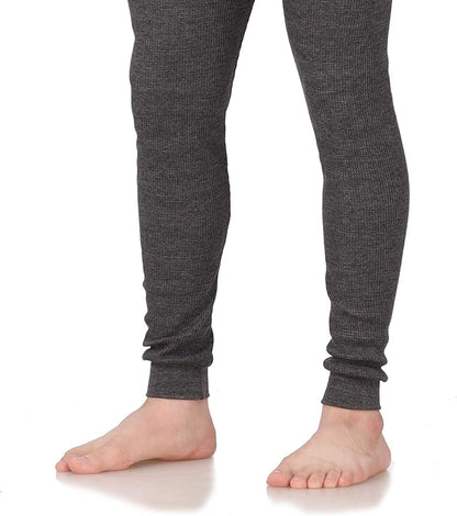 Thermal Underwear Pants for Men Long Johns Cotton Blend Base Layer Waffle Knit Bottoms Classic Cold Weather